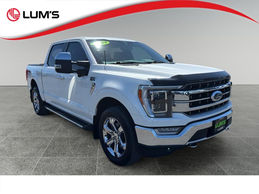 2021 Ford F-150 LARIAT in White — front three-quarter view