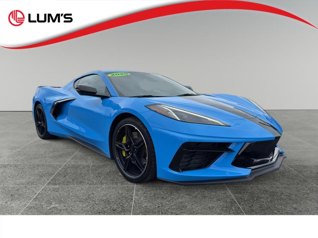 2020 Chevrolet Corvette Stingray 1LT in Rapid Blue — front three-quarter view