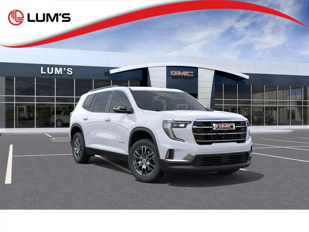 2026 GMC Acadia Elevation in Summit White — front three-quarter view