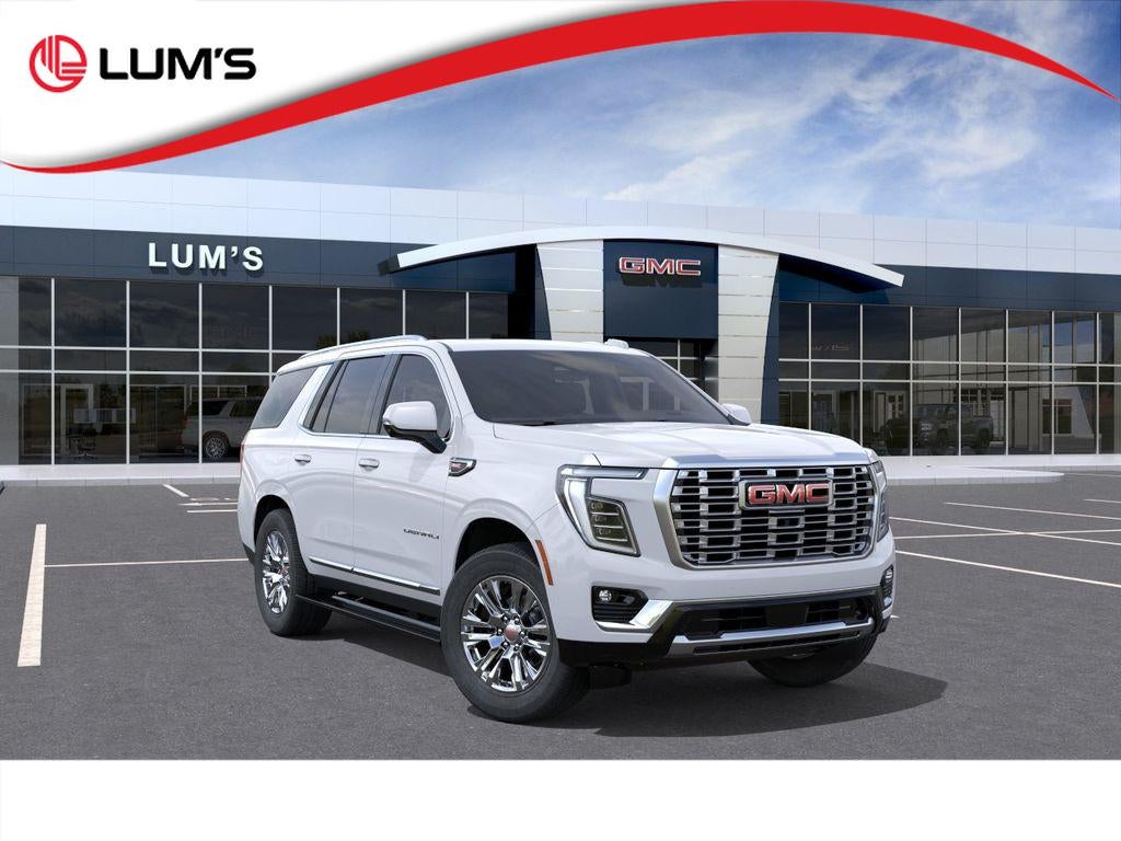 2026 GMC Yukon Denali in Glacier White Tricoat — front three-quarter view