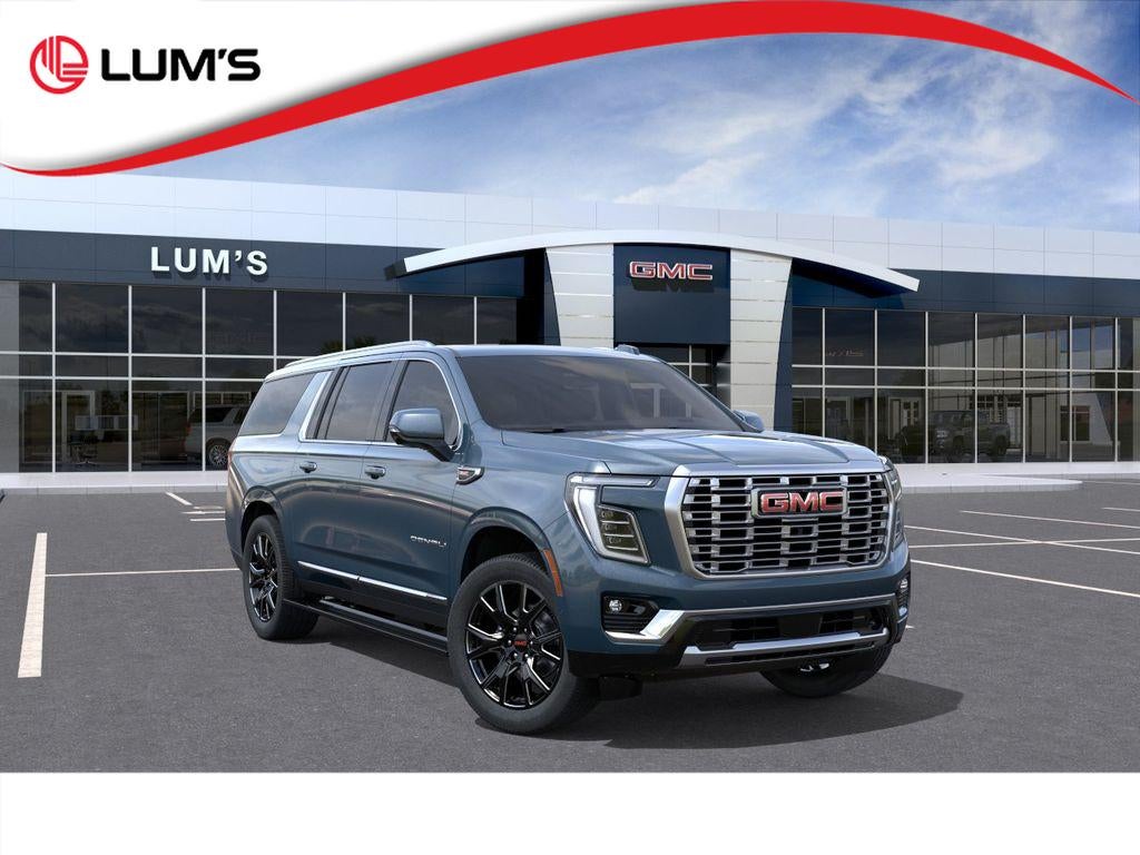 2026 GMC Yukon XL Denali in Downpour Metallic — front three-quarter view