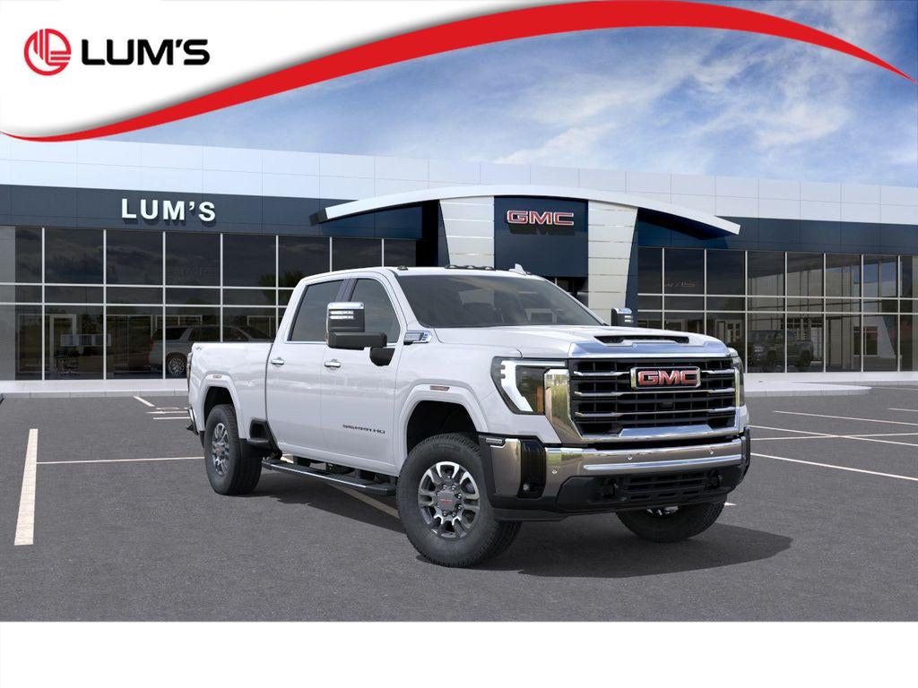 2026 GMC Sierra 2500 HD SLT in Summit White — front three-quarter view