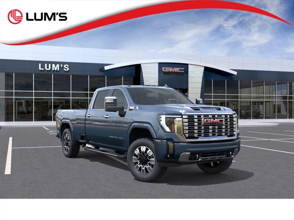 2026 GMC Sierra 3500 HD Denali in Downpour Metallic — front three-quarter view