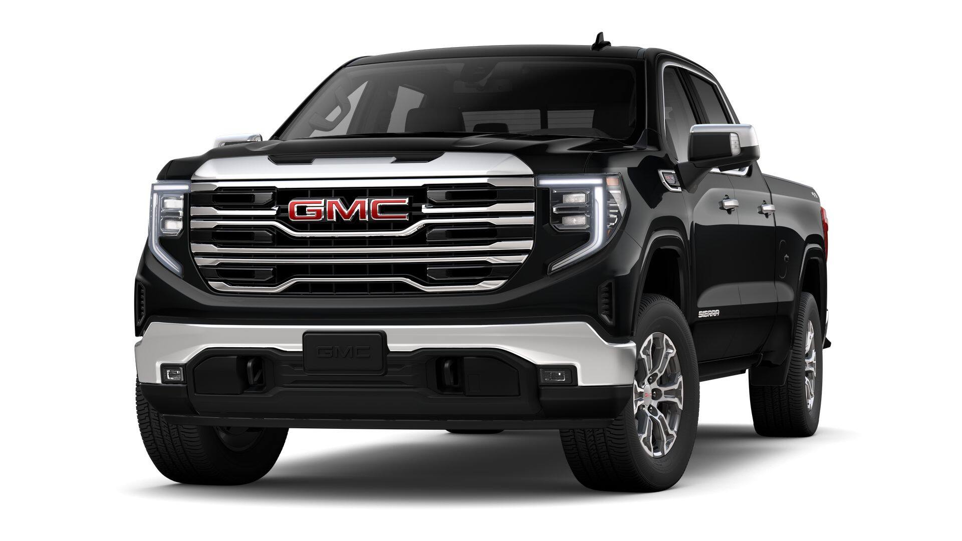 2026 GMC Sierra 1500 SLT in Onyx Black — front three-quarter view
