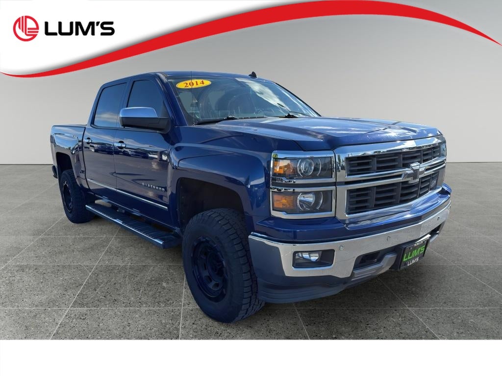 2014 Chevrolet Silverado 1500 LTZ in Blue Topaz Metallic — front three-quarter view