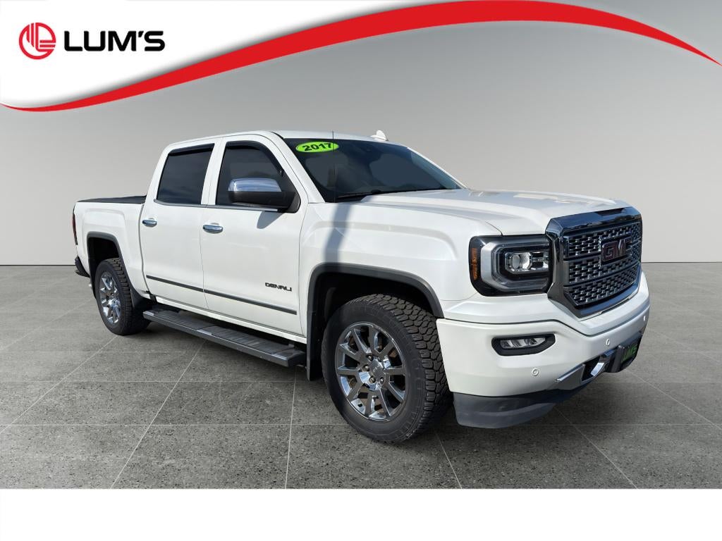 2017 GMC Sierra 1500 Denali in White Frost Tricoat — front three-quarter view