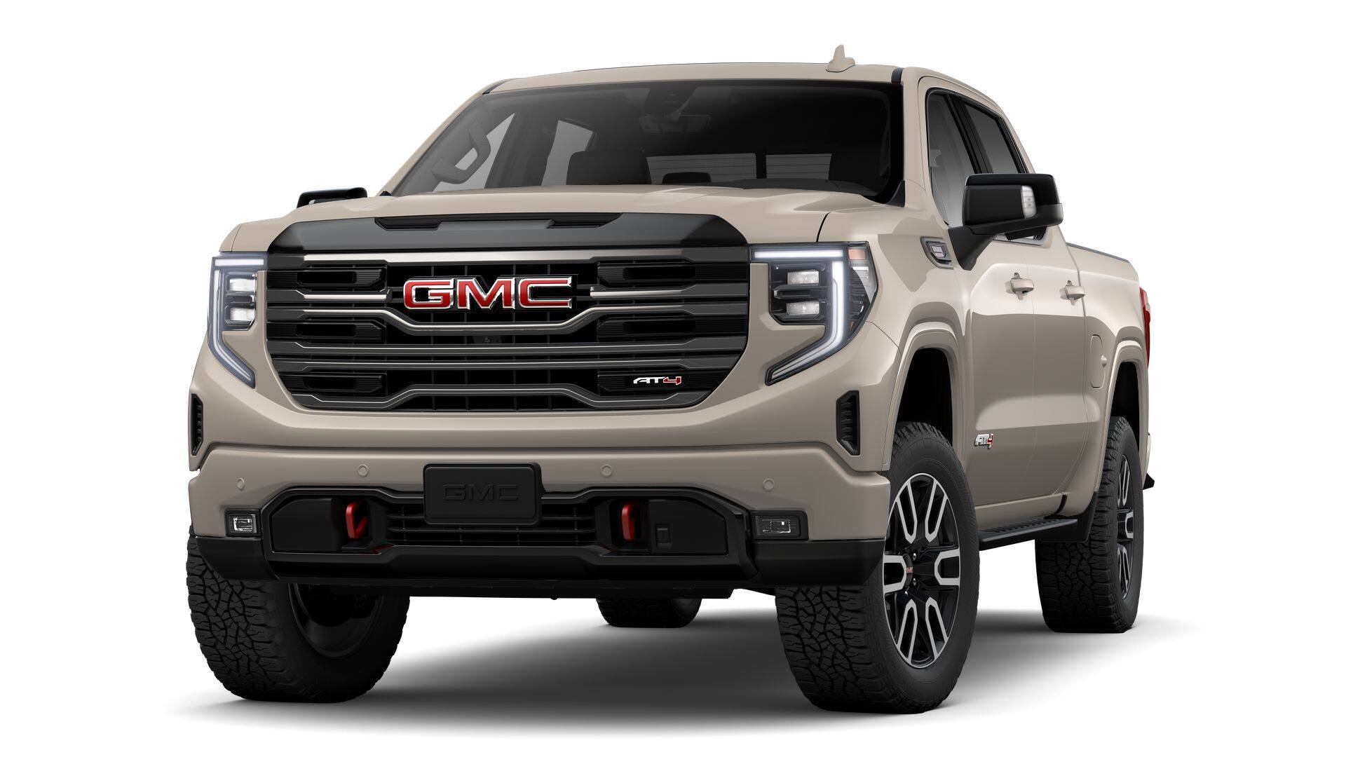 2026 GMC Sierra 1500 AT4 in Coastal Dune — front three-quarter view